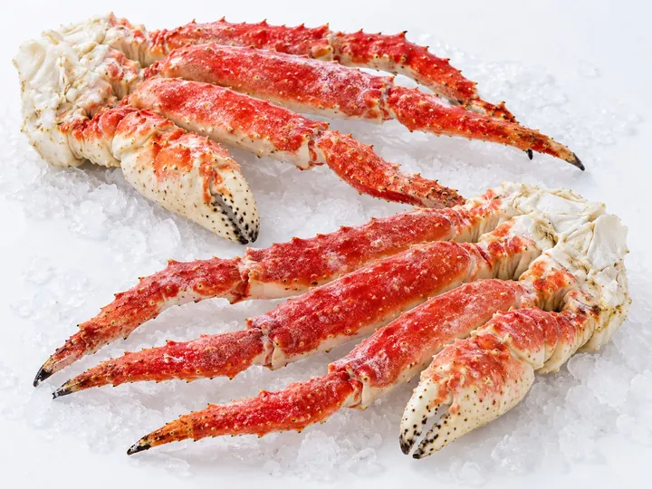 Illustrative frozen red king crab clusters