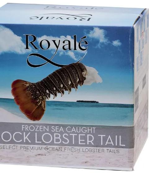 Royalé blue lobster-tail packaging